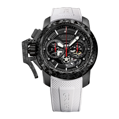 Graham CHRONOFIGHTER SUPERLIGHT CARBON SKELETON BLACK (WHITE RUBBER) 2CCBK.B25A