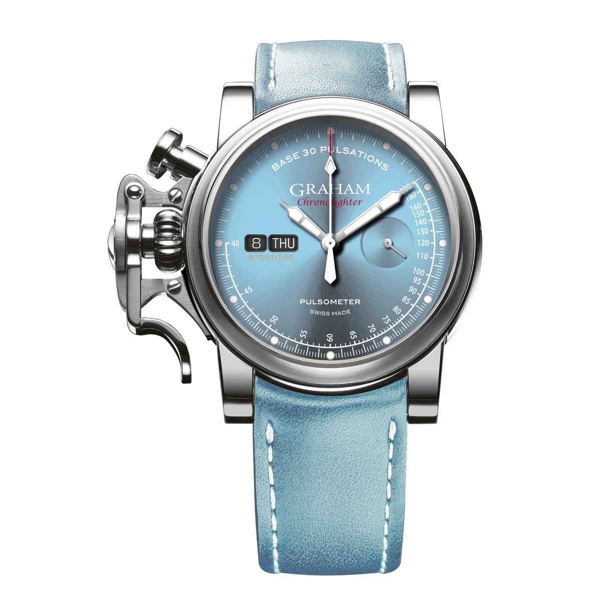 Graham CHRONOFIGHTER VINTAGE PULSOMETER LIGHT BLUE 2CVCS.U24A