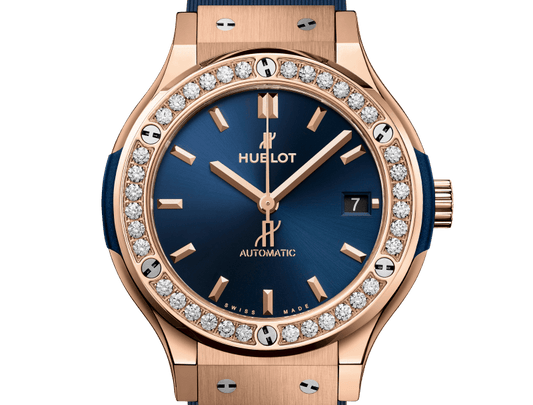 Hublot Classic Fusion King Gold Blue Diamonds 38 mm 565.OX.7180.RX.1204