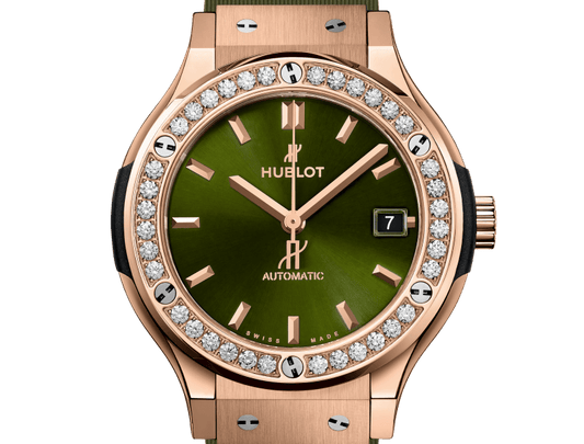 Hublot Classic Fusion King Gold Green Diamonds 38 mm 565.OX.8980.RX.1204