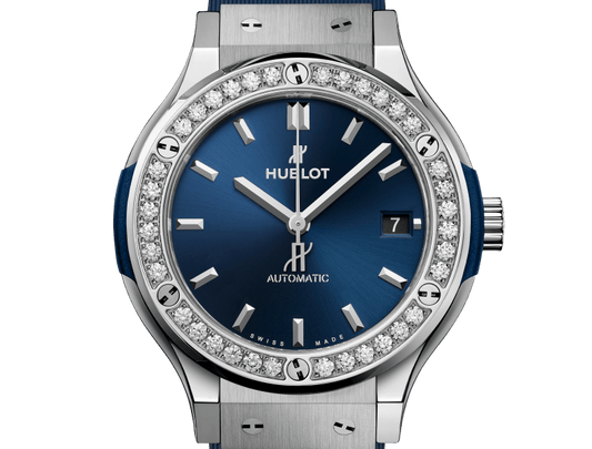Hublot Classic Fusion Titanium Blue Diamonds 38 mm 565.NX.7170.RX.1204