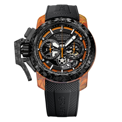 Graham CHRONOFIGHTER SUPERLIGHT CARBON SKELETON - TRANSLUCENT ORANGE 2CCCK.O01A