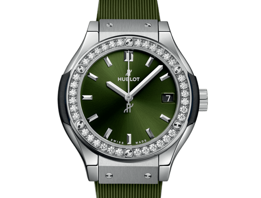 Hublot Classic Fusion Titanium Green Diamonds 33 mm 581.NX.8970.RX.1104