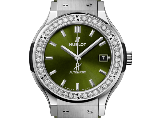 Hublot Classic Fusion Titanium Green Diamonds 38 mm 565.NX.8970.RX.1204