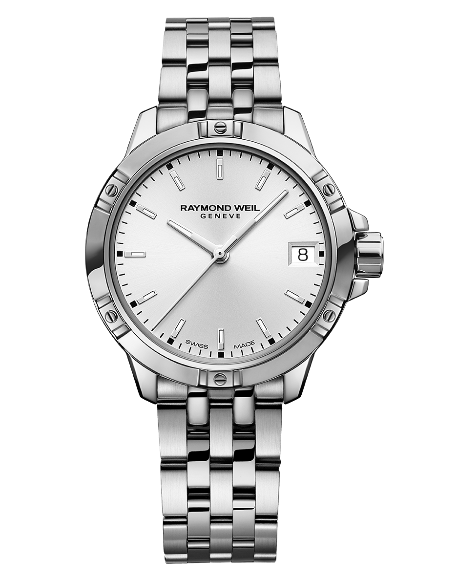 Tango Ladies Quartz Sunrayed White Dial Stainless Steel Bracelet Watch, 30mm