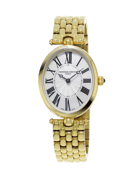 Frederique Constant Art Deco Oval Yellow Gold Plated Women's Watch FC-200MPW2V5B