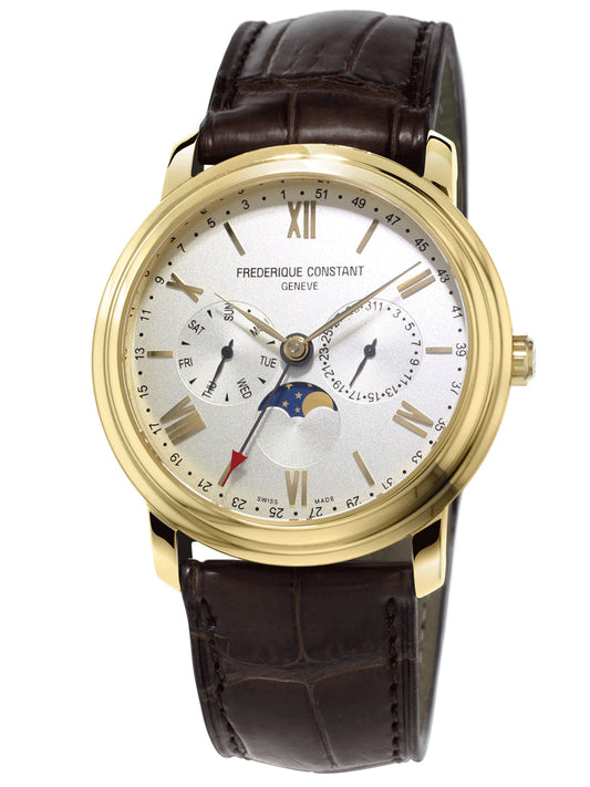 Frederique Constant Business Timer Men's Watch Yellow Gold Plated On Strap FC-270SW4P5