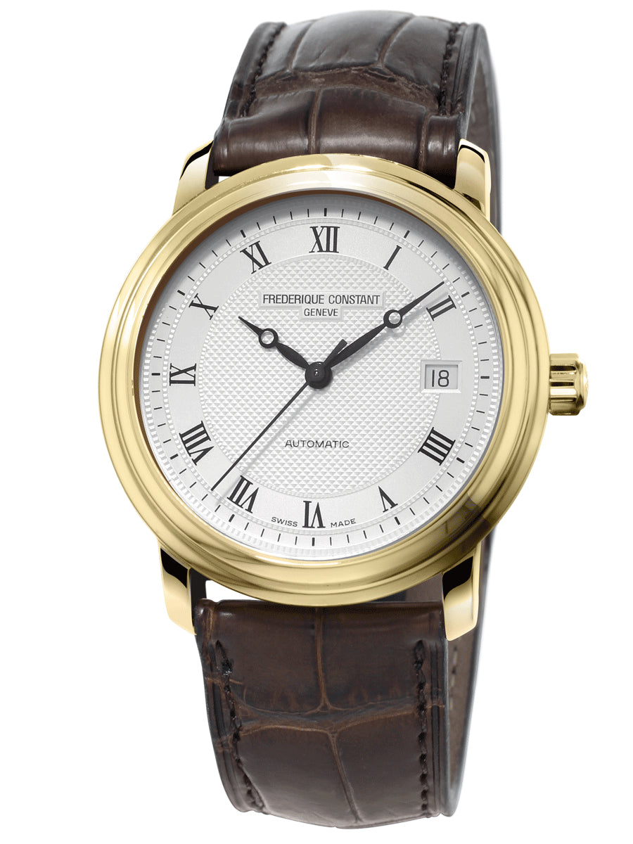 Frederique Constant Classics Automatic Men's Watch Yellow Gold Plated On Strap FC-303MC4P5