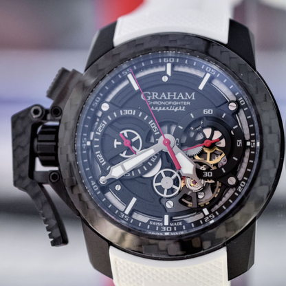 Graham CHRONOFIGHTER SUPERLIGHT CARBON SKELETON BLACK (WHITE RUBBER) 2CCBK.B25A