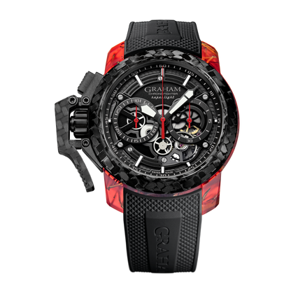 Graham CHRONOFIGHTER SUPERLIGHT CARBON SKELETON - TRANSLUCENT RED 2CCCK.B41A