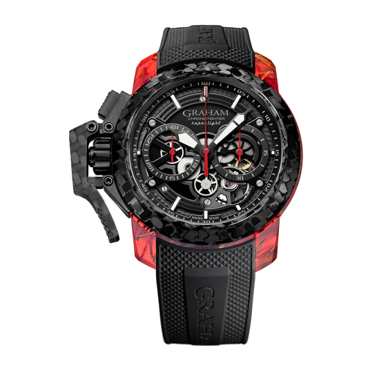 Graham CHRONOFIGHTER SUPERLIGHT CARBON SKELETON - TRANSLUCENT RED 2CCCK.B41A