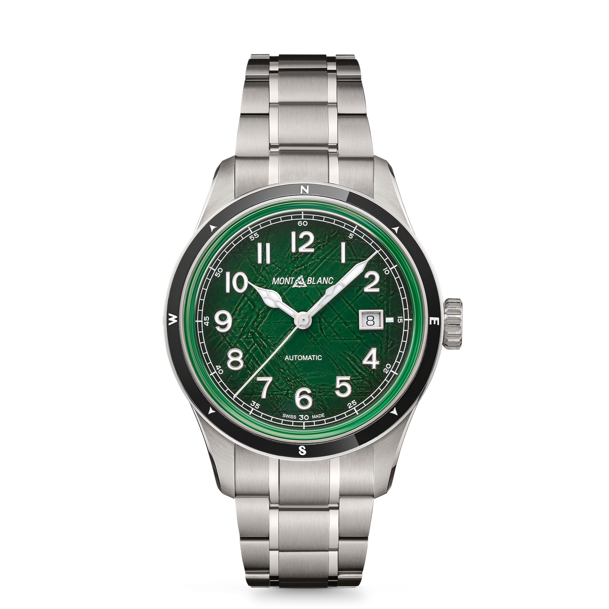 Montblanc 1858 Automatic Date 0 Oxygen - Steel - Ceramic - Green - Montblanc® US MB133269