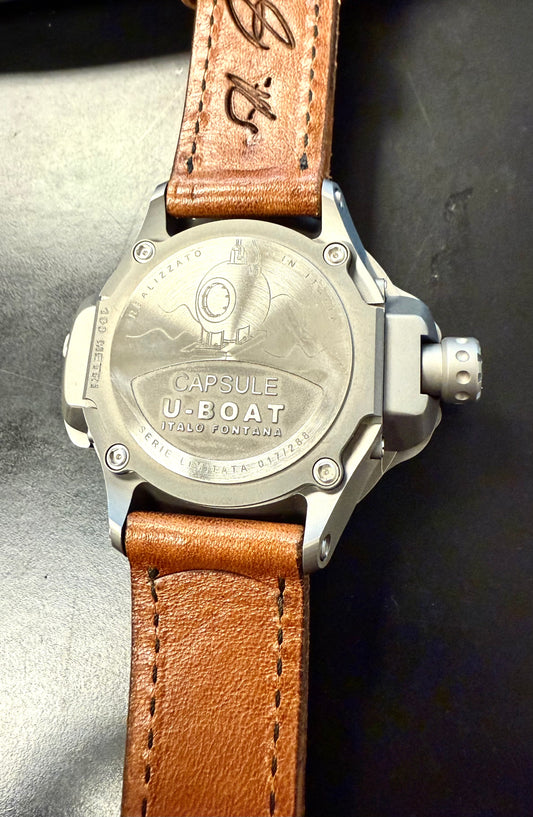 U-Boat Capsule 50 Automatic Beige/Brown On Strap Men's Watch 7470