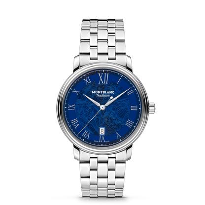 Montblanc Tradition Automatic Date 40 mm - Steel - Blue - Montblanc® US MB131275