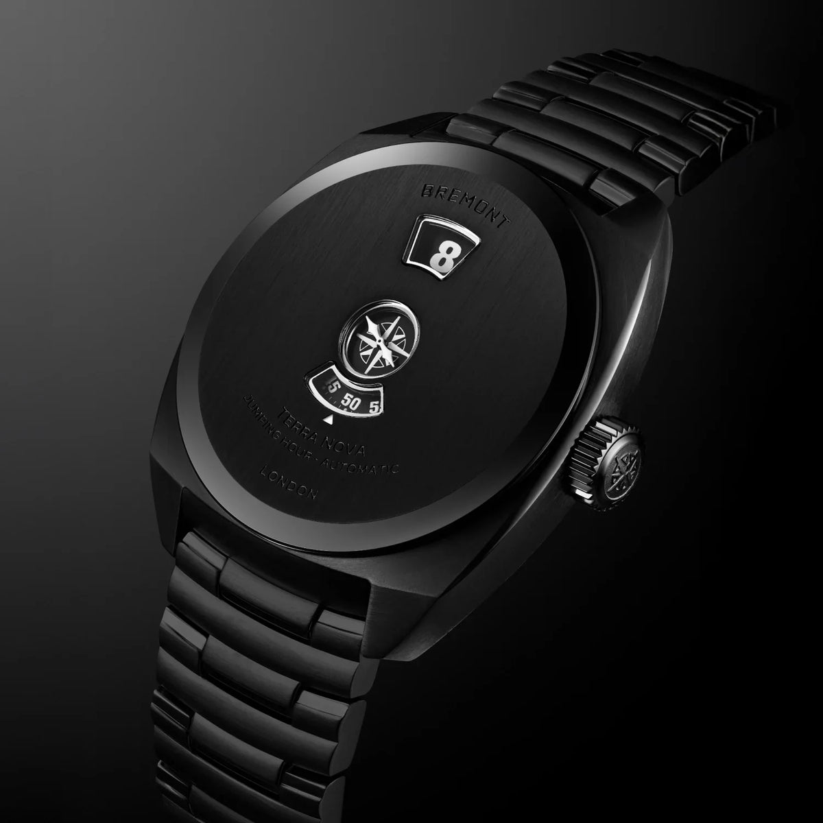 Bremont Watches | Mens | Terra Nova Terra Nova 38 Jumping Hour, Stealth Black TN38-JH-DLC-CC-B