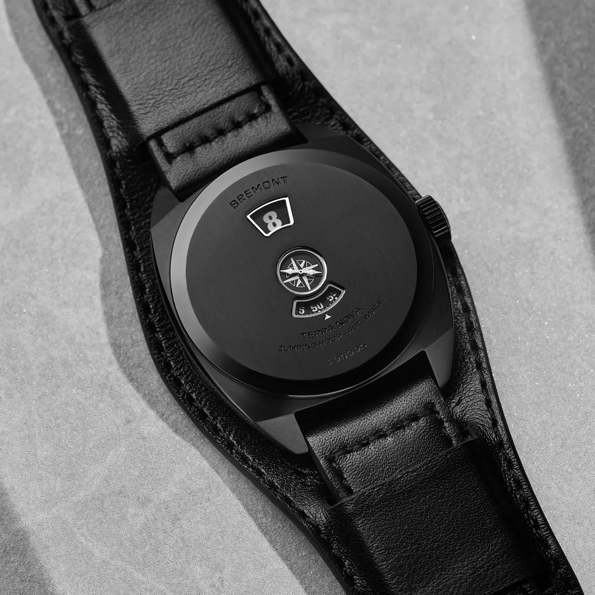 Bremont Watches | Mens | Terra Nova Terra Nova 38 Jumping Hour, Stealth Black TN38-JH-DLC-CC-L-S