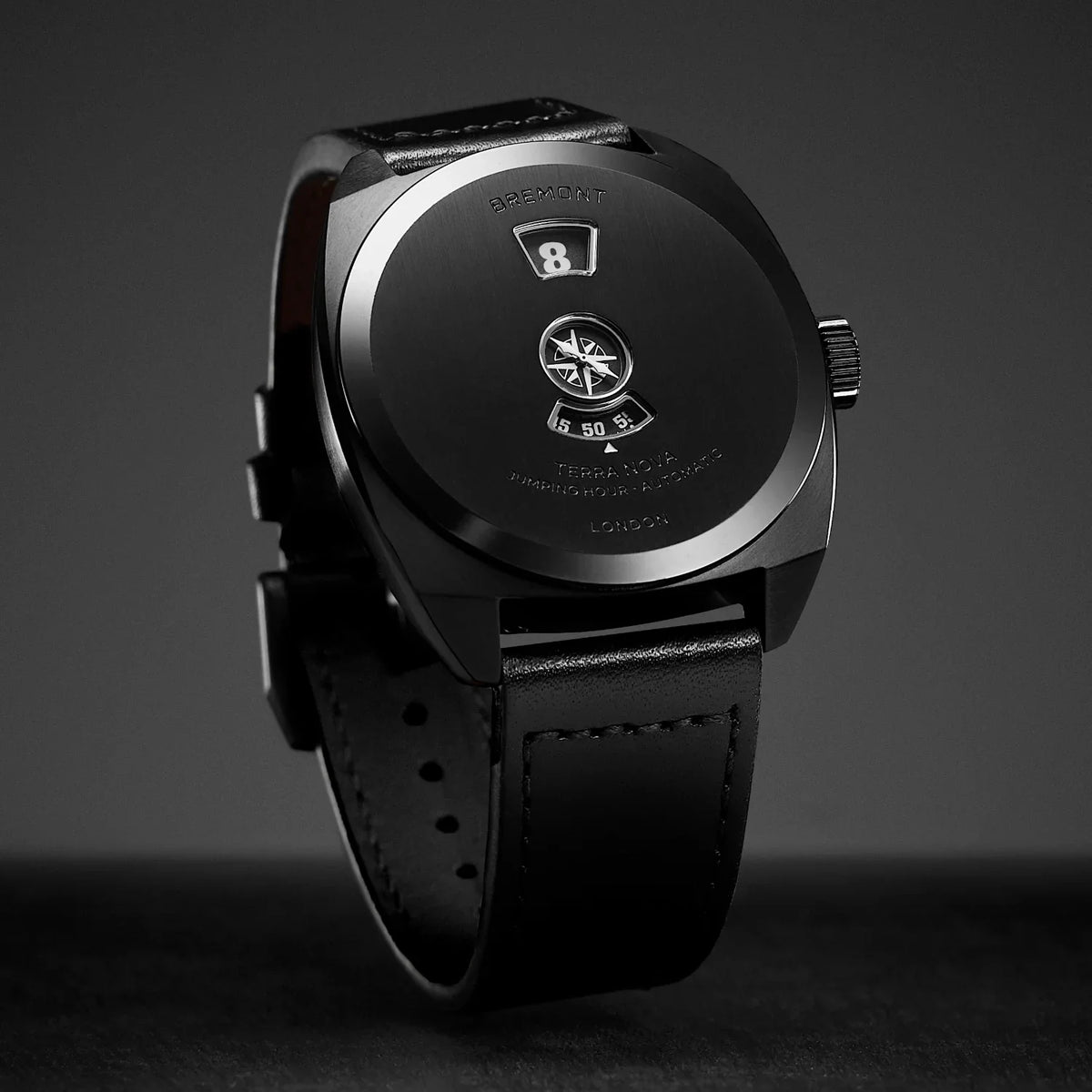 Bremont Watches | Mens | Terra Nova Terra Nova 38 Jumping Hour, Stealth Black TN38-JH-DLC-CC-L-S