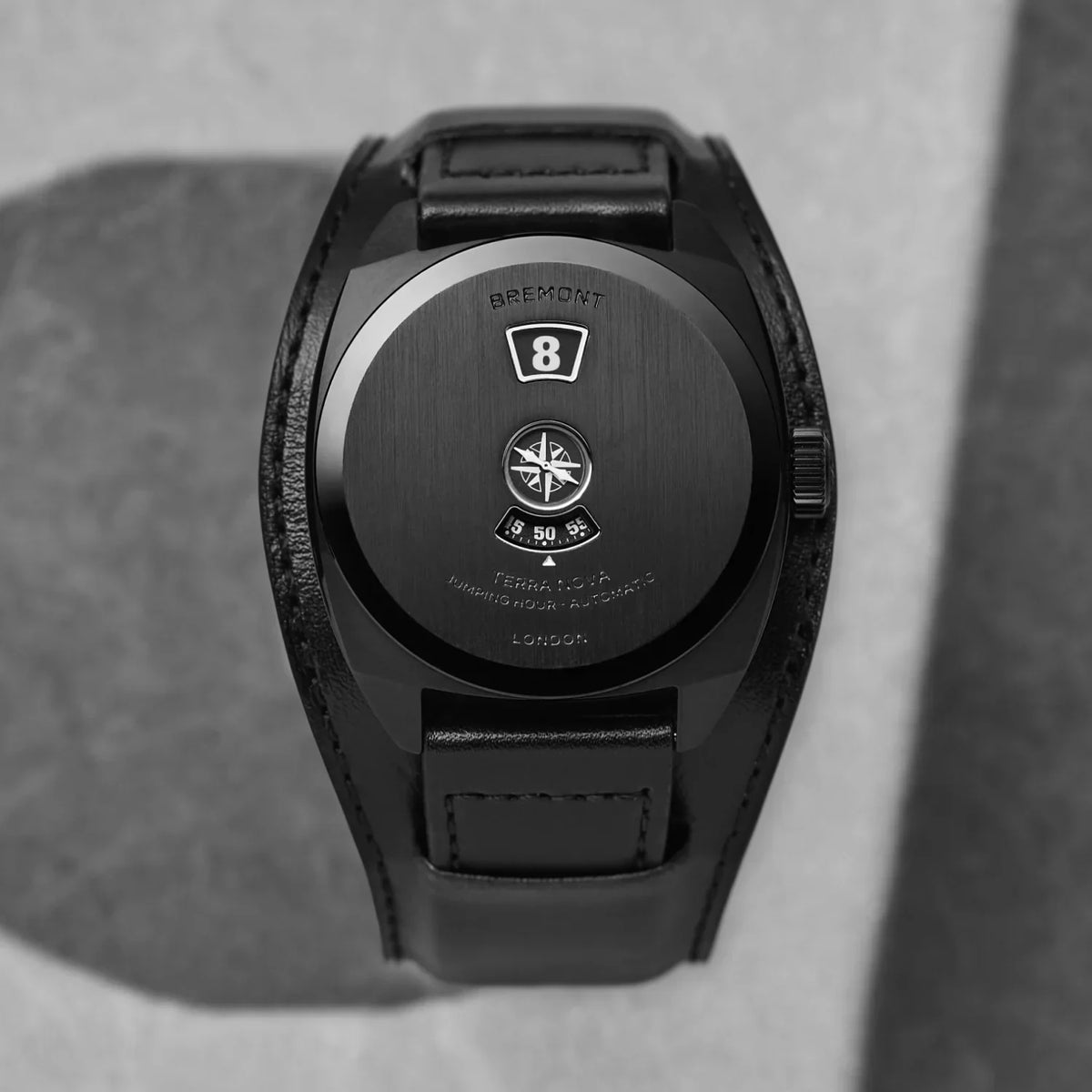 Bremont Watches | Mens | Terra Nova Terra Nova 38 Jumping Hour, Stealth Black TN38-JH-DLC-CC-L-S