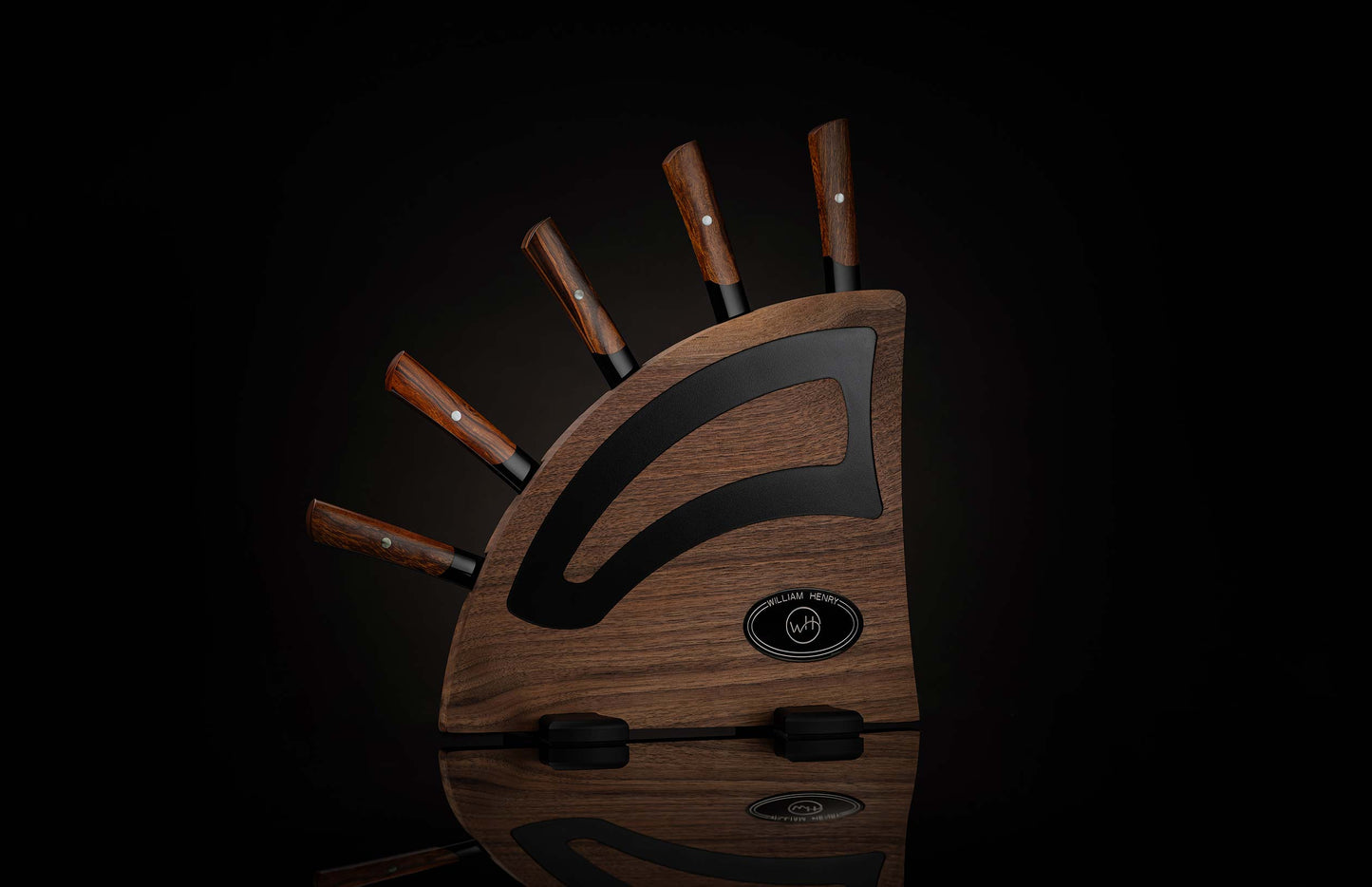 William Henry K22 Black Flare Chef Knives - Black Walnut K22-BLK-W
