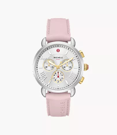 Michele Sporty Sport Sail Two-Tone Peony Silicone Watch MWW01P000023