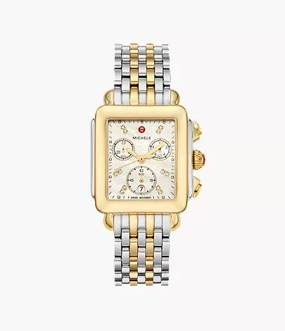 Michele Deco Two-Tone 18K Gold-Plated Diamond Dial Watch MWW06A000779