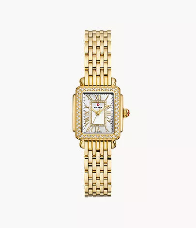 Michele Deco Madison Mini Diamond 18K Gold-Plated Watch MWW06D000173