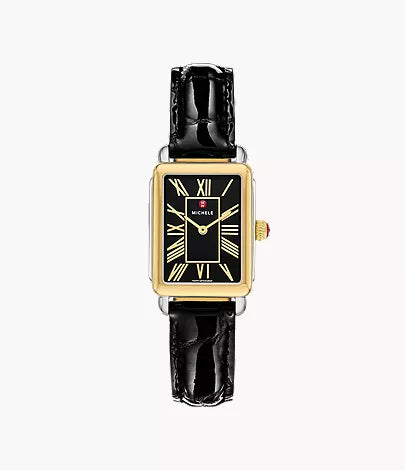 Michele Deco Park Black Leather Watch MWW06E000148