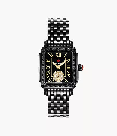 Michele Deco Diamond Madison Mid Noir Watch MWW06G000051
