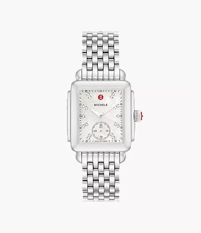 Michele Deco Mid Stainless Diamond Dial Watch MWW06V000002