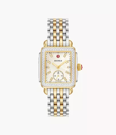 Michele Deco Mid Two-Tone 18K Gold-Plated Diamond Watch MWW06V000123