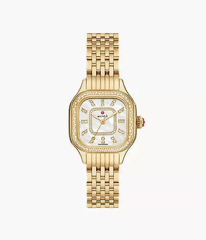 Michele Meggie 18K Gold-Plated Diamond Watch MWW33B000003