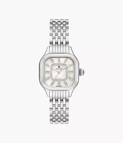 Michele Meggie Stainless Steel Diamond Dial Watch MWW33B000008