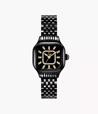 Michele Meggie Three-Hand Black Stainless Steel Watch MWW33B000019