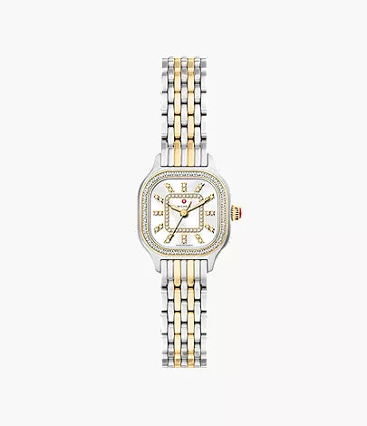 Michele Meggie Mini Diamond Two-Tone 18K Gold-Plated Stainless Steel Watch MWW33D000002