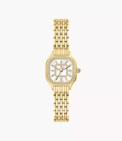 Michele Meggie Mini Diamond 18K Gold-Plated Stainless Steel Watch MWW33D000003