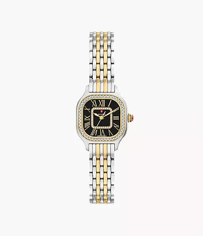 Michele Meggie Mini Diamond Two-Tone 18K Gold-Plated Watch MWW33D000006