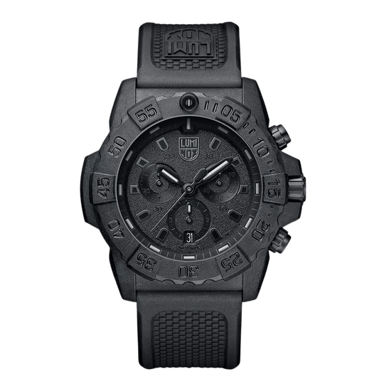 Navy SEAL Chronograph, 45 mm, Military Dive Watch, Blackout