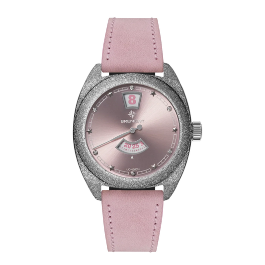 Bremont Watches | Mens | Terra Nova Terra Nova 35mm Jumping Hour Frosted Pink Leather Strap TN35-JH-FS-PK-L-S