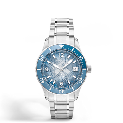 Montblanc Iced Sea Automatic Date 0 Oxygen - STEEL, ALUMINIUM - Light blue - Montblanc® US MB134022