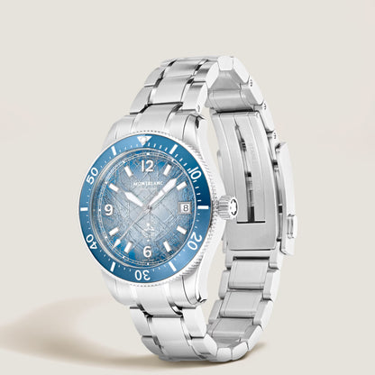 Montblanc Iced Sea Automatic Date 0 Oxygen - STEEL, ALUMINIUM - Light blue - Montblanc® US MB134022