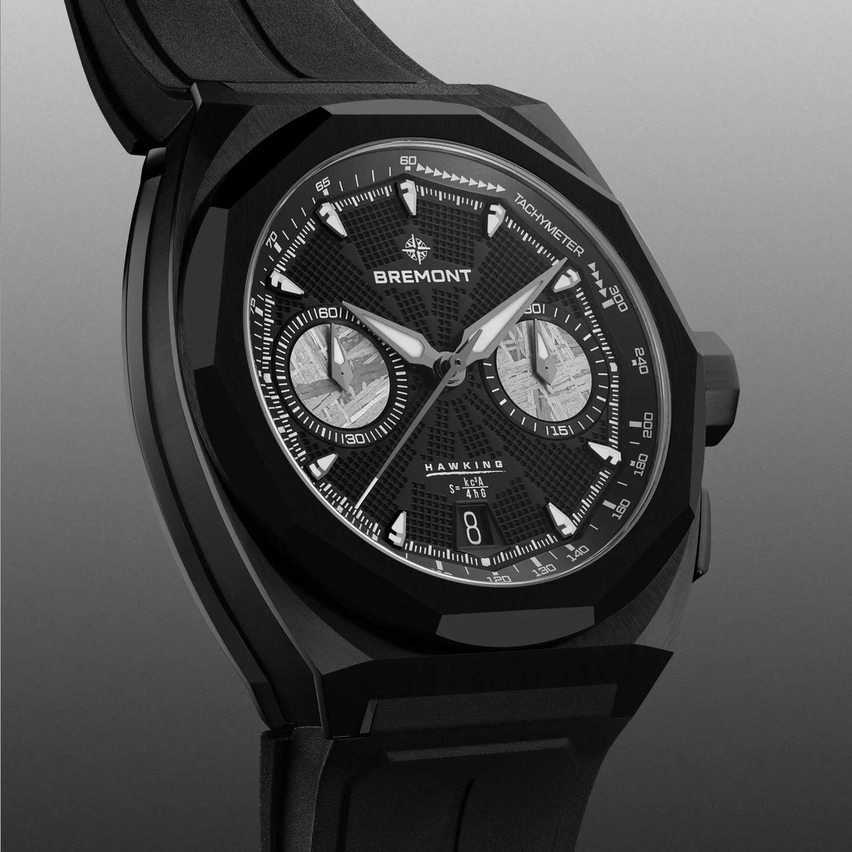 Bremont Watches | Mens | Supernova Supernova 41mm Chronograph Hawking Edition Rubber Strap SN41-CHR-DLC-HWK-R-S