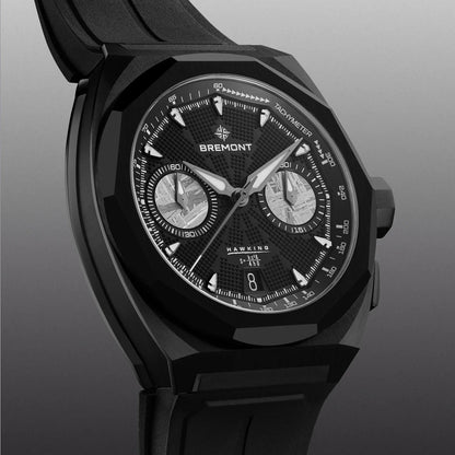 Bremont Watches | Mens | Supernova Supernova 41mm Chronograph Hawking Edition Rubber Strap SN41-CHR-DLC-HWK-R-S