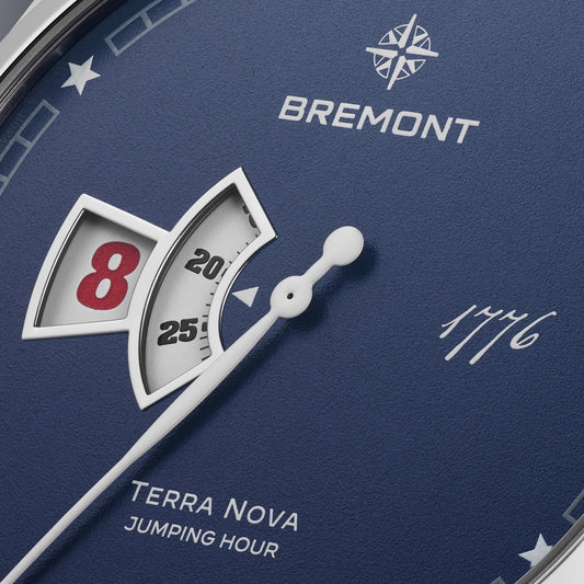 Bremont Watches | Mens | Terra Nova Terra Nova 40.5mm Jumping Hour 1776 Leather Strap TN40-JH-SS-BL-1776-L-S