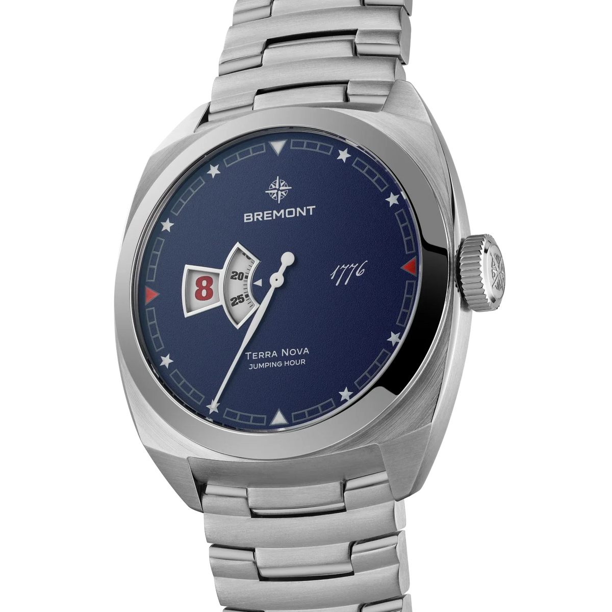 Bremont Watches | Mens | Terra Nova Terra Nova 40.5mm Jumping Hour 1776 Bracelet TN40-JH-SS-BL-1776-B