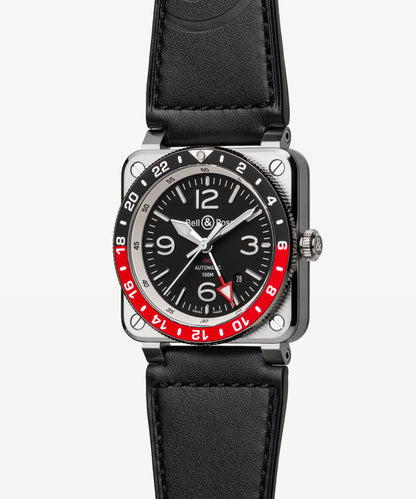 Bell & Ross Watch BR-03  GMT Black BR0393-BL-ST/SCA