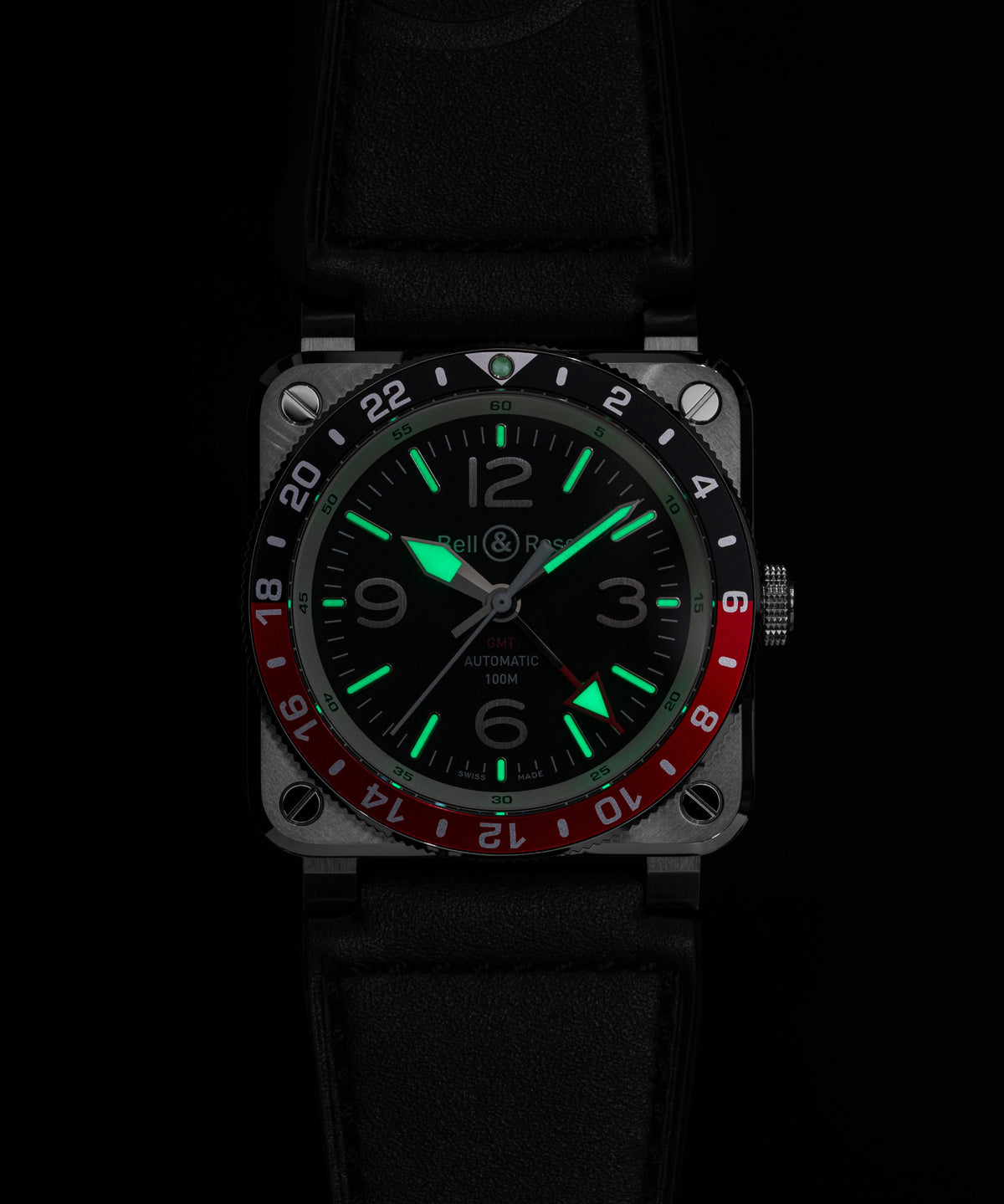 Bell & Ross Watch BR-03  GMT Black BR0393-BL-ST/SCA