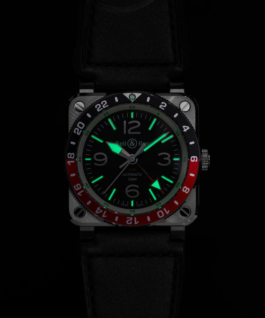 Bell & Ross Watch BR-03  GMT Black BR0393-BL-ST/SCA