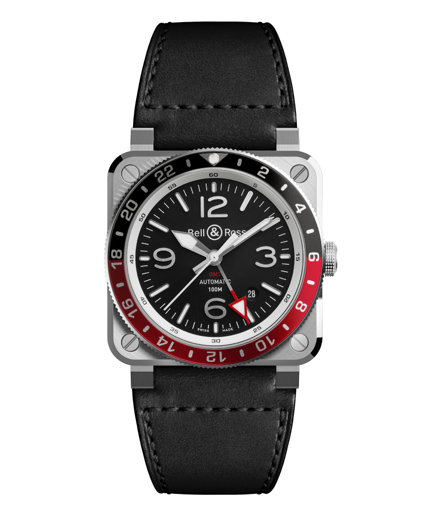 Bell & Ross Watch BR-03  GMT Black BR0393-BL-ST/SCA