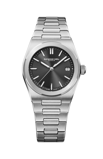 Raymond Weil simple A.R.T. Men's Automatic Graphite Dial Stainless Steel Bracelet Watch, 38 mm 1000-ST-20001