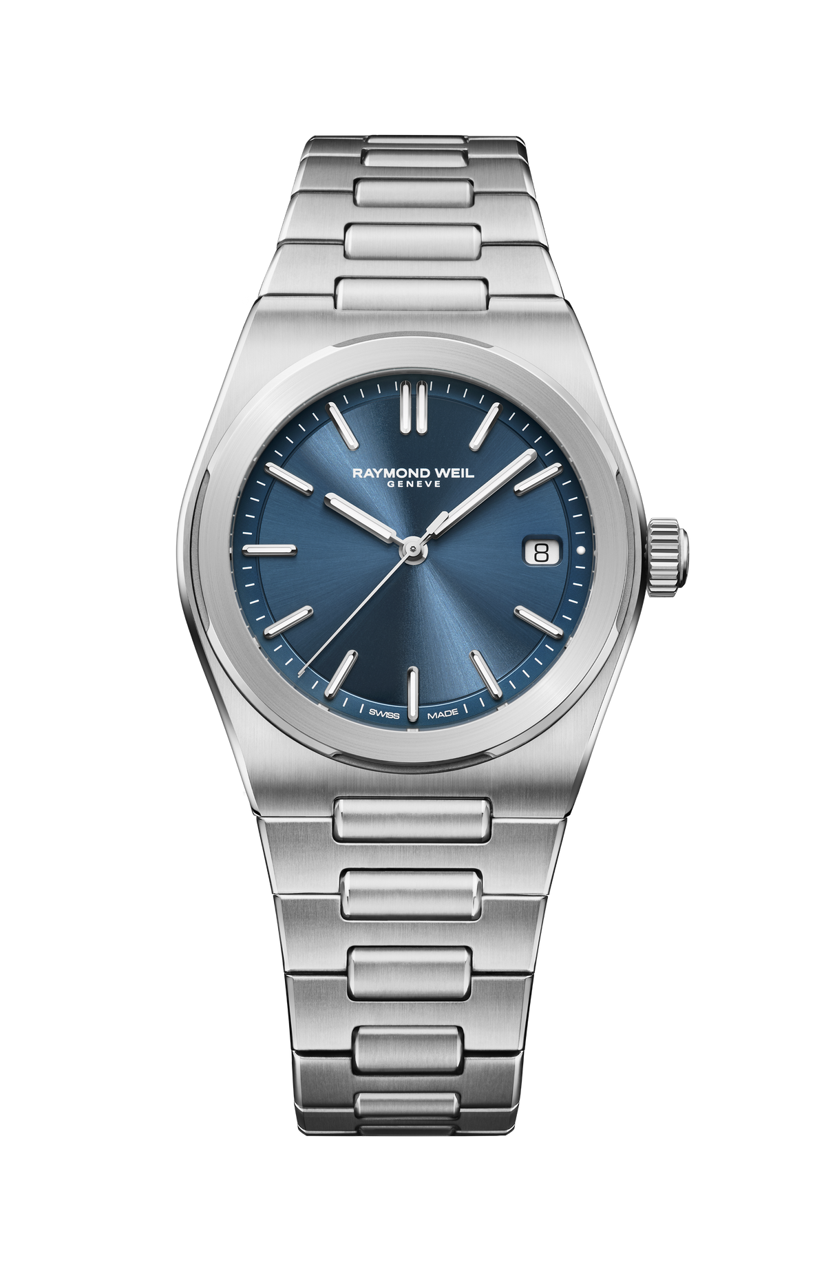 Raymond Weil simple A.R.T. Men's Automatic Blue Dial Stainless Steel Bracelet Watch, 38 mm 1000-ST-50001